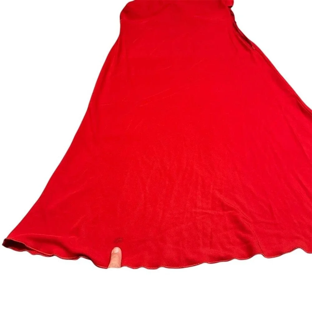 Vintage MODA Women's Red‎ Midi Dress Short Sleeve Size 8
